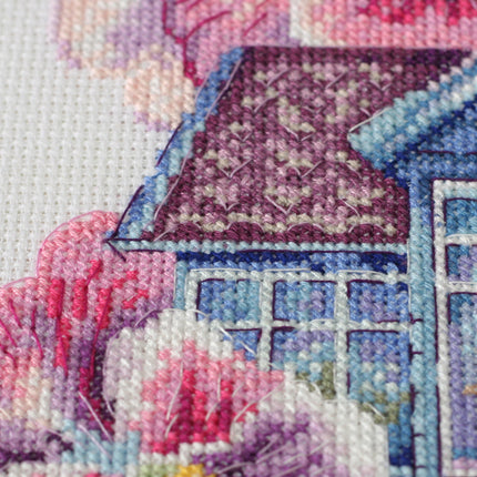 DIY Cross Stitch Kit "Violet house" 7.9"x9.8"