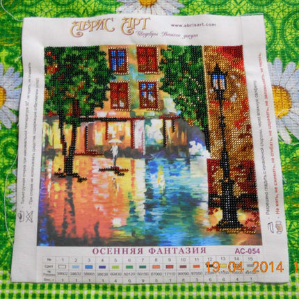 Canvas for bead embroidery "Autumn Fantasy" 7.9"x7.9" / 20.0x20.0 cm