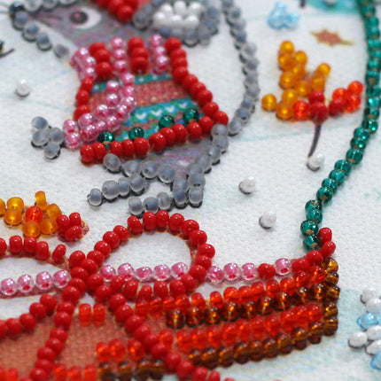DIY Bead Embroidery Kit "Snowiness"  5.9"x5.9" / 15.0x15.0 cm