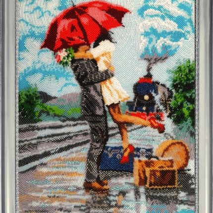 DIY Bead Embroidery Kit "Long-expected Date" 13.8"x10.2" / 35.0x26.0 cm