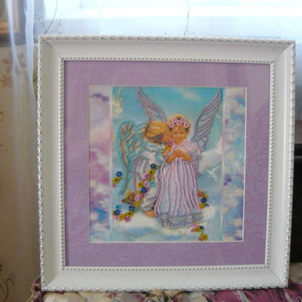 Canvas for bead embroidery "Cupids" 7.9"x7.9" / 20.0x20.0 cm