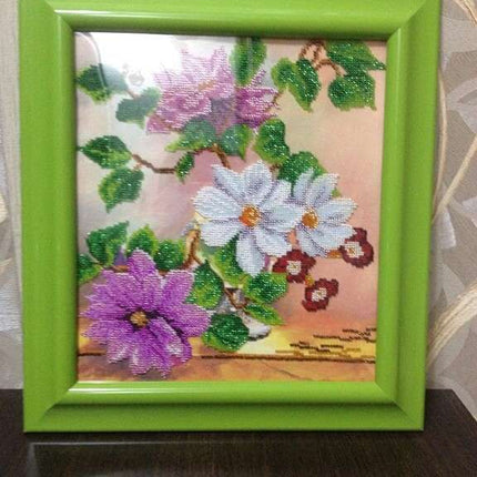 Canvas for bead embroidery "Flower Symphony" 11.8"x11.8" / 30.0x30.0 cm