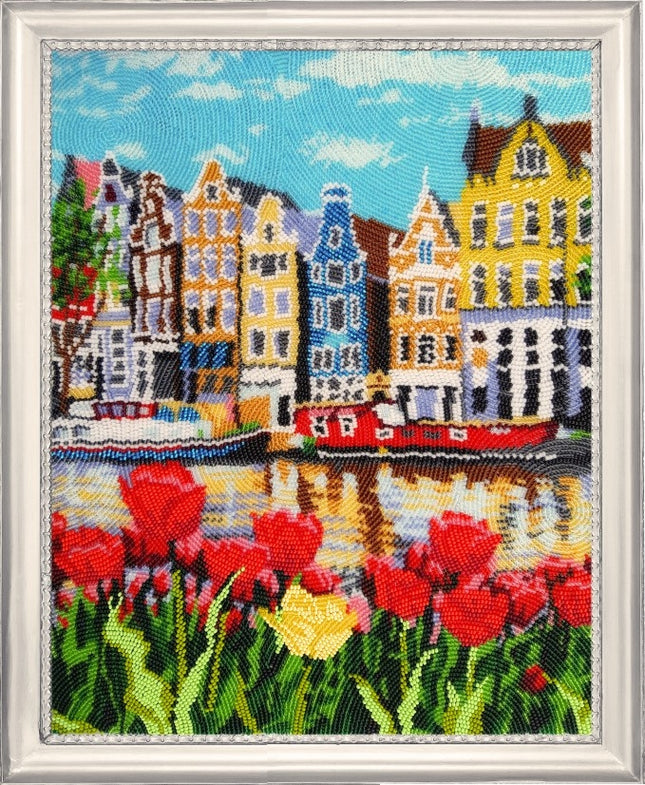 Bead DIY Embroidery Kit "Amsterdam" 13.8"x10.6"/ 35.0x27.0 cm