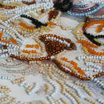 DIY Bead Embroidery Kit "Purring" 12.6"x18.5" / 32.0x47.0 cm