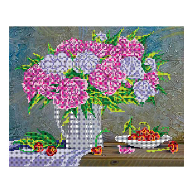 Canvas for bead embroidery "Bouquet of Peonies" 11.8"x9.4" / 30.0x24.0 cm