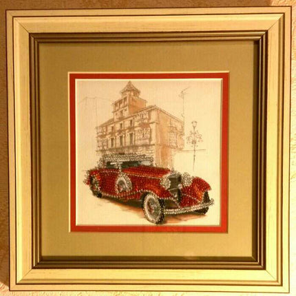 DIY Bead Embroidery Kit "Mersedes-500k"  5.9"x5.9" / 15.0x15.0 cm