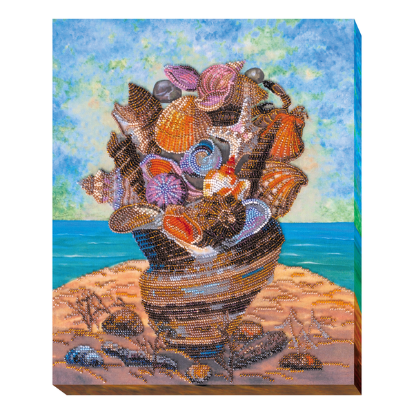 DIY Bead Embroidery Kit "The sea with you" 11.4"x13.8" / 29.0x35.0 cm