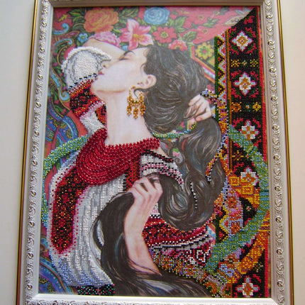DIY Bead Embroidery Kit "Girl's dreams" 11.8"x15.7" / 30.0x40.0 cm