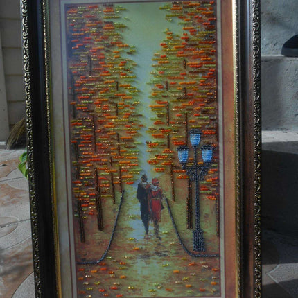 DIY Bead Embroidery Kit "Avenue" 9.4"x17.3" / 24.0x44.0 cm