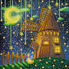 Canvas for bead embroidery "Starry dawn" 7.9"x7.9" / 20.0x20.0 cm