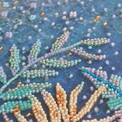 DIY Bead Embroidery Kit "Tropical night" 9.8"x19.7" / 25.0x50.0 cm