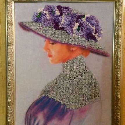 DIY Bead Embroidery Kit "Violet" 11.0"x15.7" / 28.0x40.0 cm