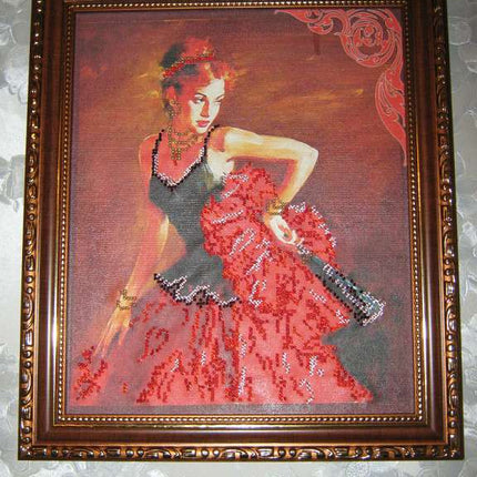 DIY Bead Embroidery Kit "Consuelo" 9.1"x11.0" / 23.0x28.0 cm