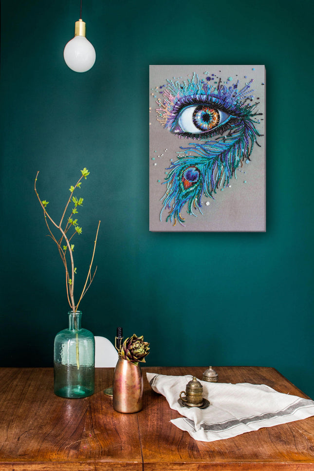 DIY Bead Embroidery Kit "Royal gaze" 10.6"x14.6" / 27.0x37.0 cm