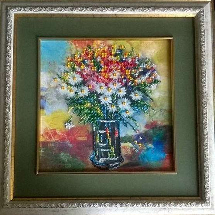 Canvas for bead embroidery "Floral Cocktail" 7.9"x7.9" / 20.0x20.0 cm