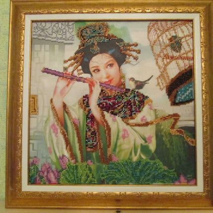 DIY Bead Embroidery Kit "Spring Flower" 11.8"x11.8" / 30.0x30.0 cm