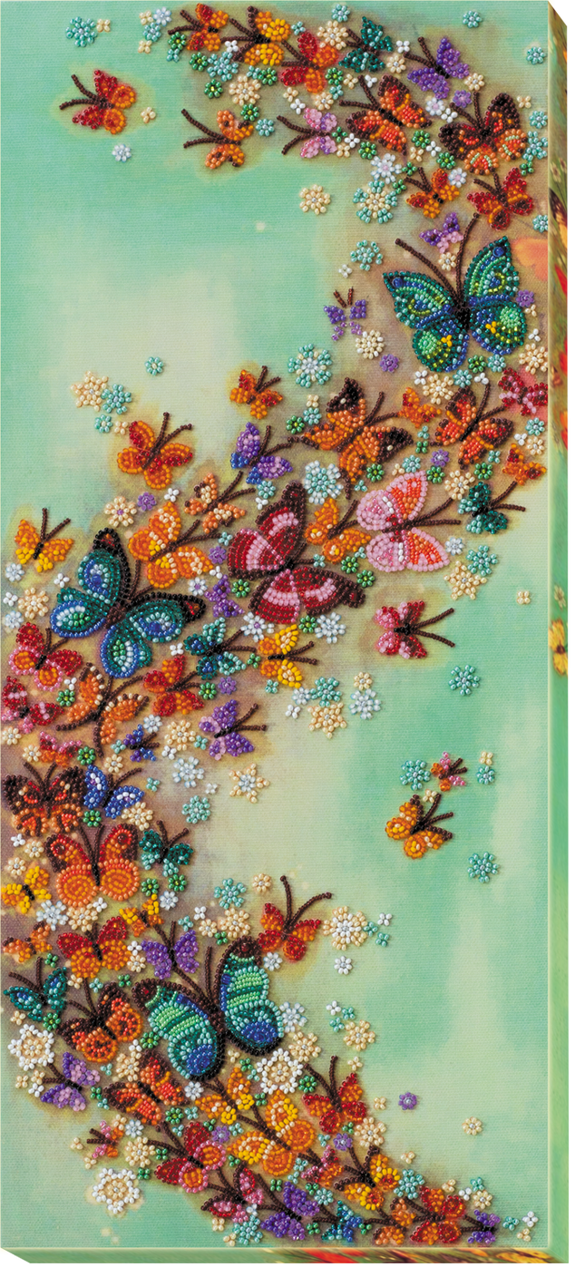 DIY Bead Embroidery Kit "Multicolored wind" 7.9"x17.7" / 20.0x45.0 cm