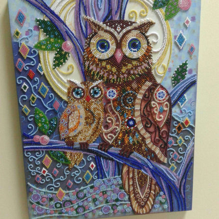 DIY Bead Embroidery Kit "Midnight hues" 11.0"x14.2" / 28.0x36.0 cm
