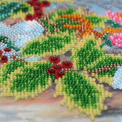DIY Bead Embroidery Kit "Christmas bouquet" 14.6"x8.3" / 37.0x21.0 cm