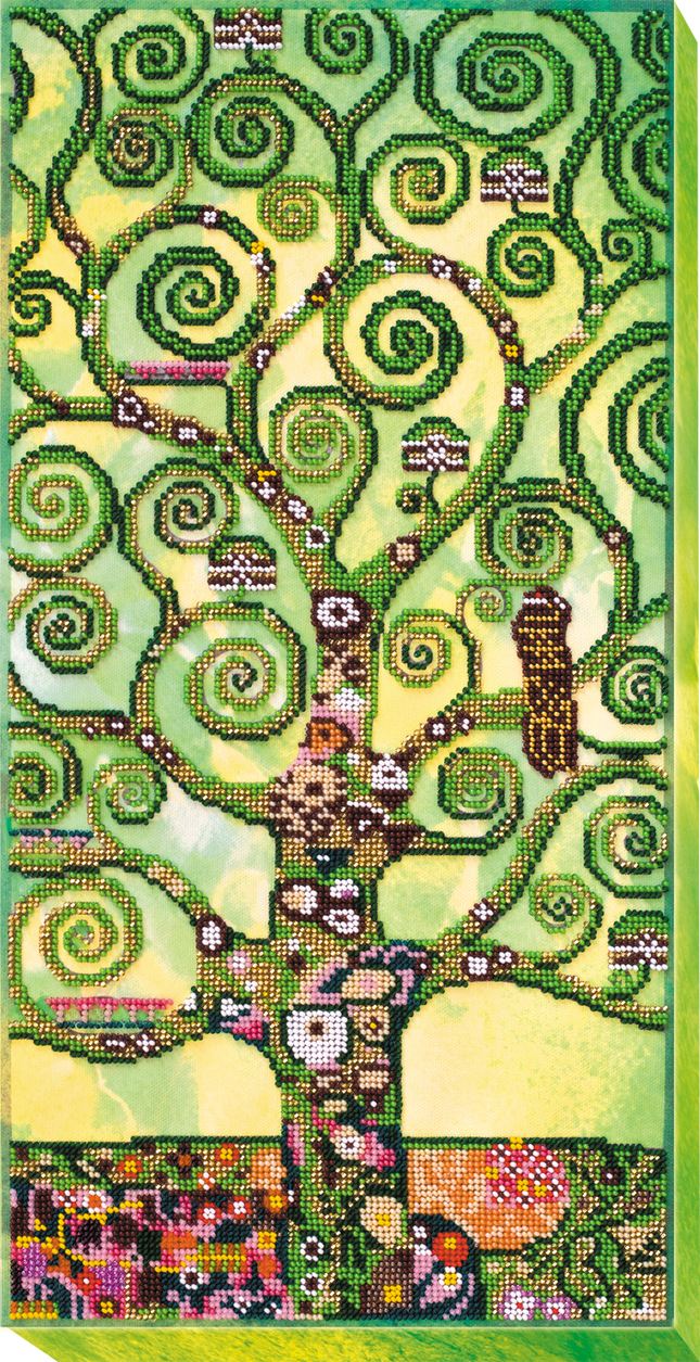 DIY Bead Embroidery Kit "Summer tree of life" 9.1"x18.1" / 23.0x46.0 cm