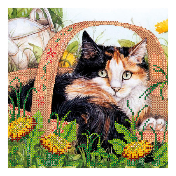 Canvas for bead embroidery "Rest in Dandelions" 7.9"x7.9" / 20.0x20.0 cm