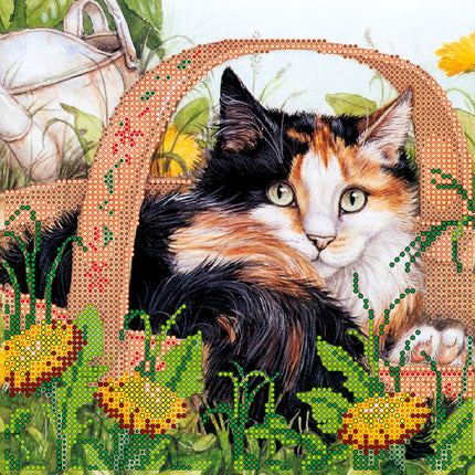 Canvas for bead embroidery "Rest in Dandelions" 7.9"x7.9" / 20.0x20.0 cm