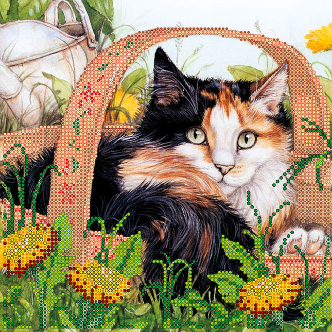 Canvas for bead embroidery "Rest in Dandelions" 7.9"x7.9" / 20.0x20.0 cm