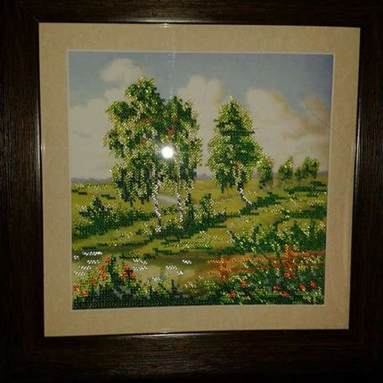 Canvas for bead embroidery "At the Edge" 7.9"x7.9" / 20.0x20.0 cm