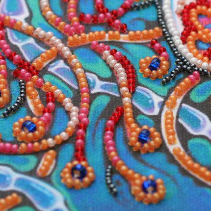 DIY Bead Embroidery Kit "Underwater dance" 6.7"x11.8" / 17.0x30.0 cm