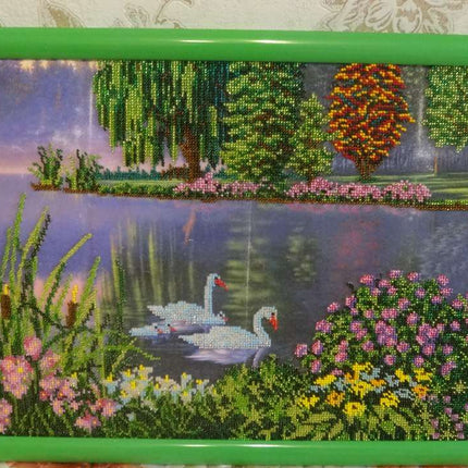 DIY Bead Embroidery Kit "Swang song" 16.9"x12.6" / 43.0x32.0 cm