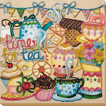DIY Bead Embroidery Kit "Crazy tea party"