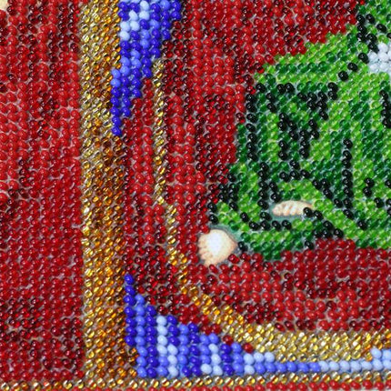 DIY Bead Embroidery Kit "Icon of the Mother of God "Refreshing and Refuge"" 7.5"x9.8" / 19.0x25.0 cm