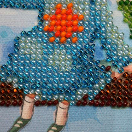 DIY Bead Embroidery Kit "On a twig"  5.9"x5.9" / 15.0x15.0 cm