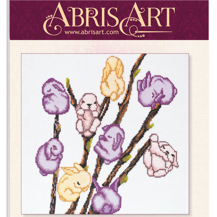 DIY Cross Stitch Kit "March rabbits" 10.2"x10.6"