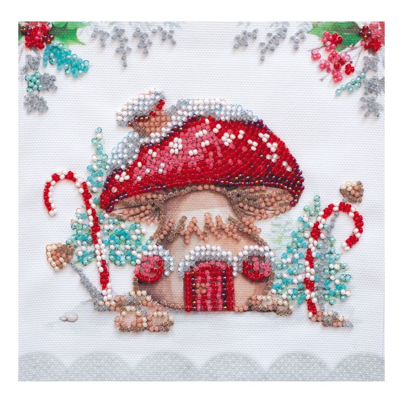 DIY Bead Embroidery Kit "Winter magic"  5.9"x5.9" / 15.0x15.0 cm