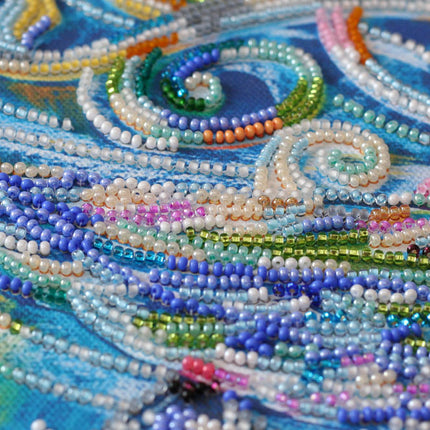 DIY Bead Embroidery Kit "Bluebird of happiness" 16.9"x12.2" / 43.0x31.0 cm