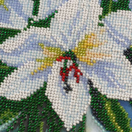 DIY Bead Embroidery Kit "Madonna lilies" 17.7"x12.6" / 45.0x32.0 cm
