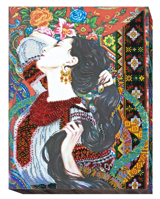DIY Bead Embroidery Kit "Girl's dreams" 11.8"x15.7" / 30.0x40.0 cm