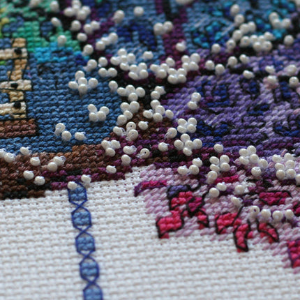 DIY Cross Stitch Kit "Cat house" 13.0"x13.0"