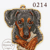 DIY Cross stitch kit on wood "Archie" 4.3x3.3 in / 11.0x8.5 cm