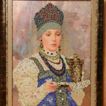 DIY Bead Embroidery Kit "Varenka" 11.8"x16.7" / 30.0x42.5 cm