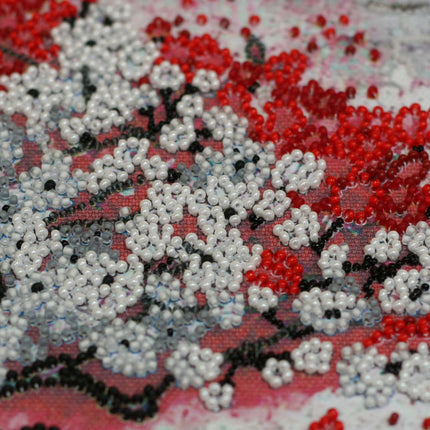 DIY Bead Embroidery Kit "Hanami" 9.8"x13.8" / 25.0x35.0 cm