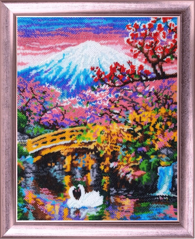 Bead DIY Embroidery Kit "Fudjiama P.2" 13.4"x10.6"/ 34.0x27.0 cm