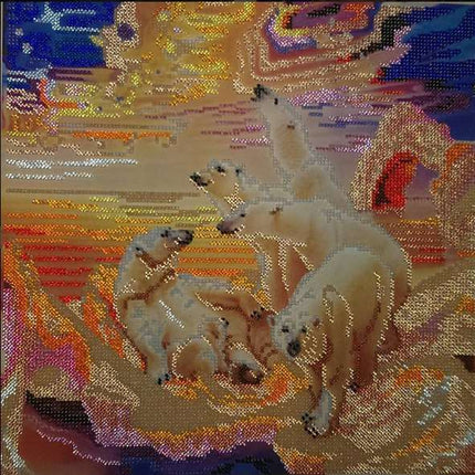Canvas for bead embroidery "North sunsets" 11.8"x11.8" / 30.0x30.0 cm