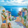 Canvas for bead embroidery "Sea road" 7.9"x7.9" / 20.0x20.0 cm