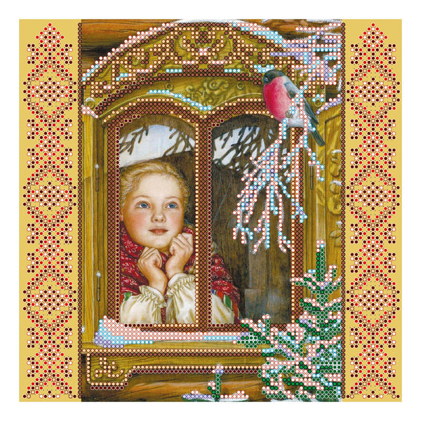 Canvas for bead embroidery "Guest" 7.9"x7.9" / 20.0x20.0 cm
