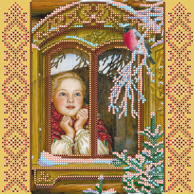 Canvas for bead embroidery "Guest" 7.9"x7.9" / 20.0x20.0 cm