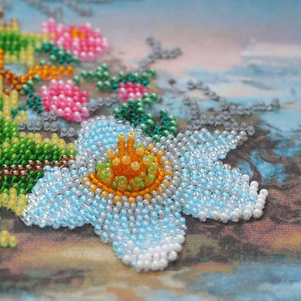 DIY Bead Embroidery Kit "Christmas bouquet" 14.6"x8.3" / 37.0x21.0 cm