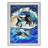 DIY Bead Embroidery Kit "Orcas" 14.2"x10.2" / 36.0x26.0 cm