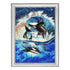 DIY Bead Embroidery Kit "Orcas" 14.2"x10.2" / 36.0x26.0 cm